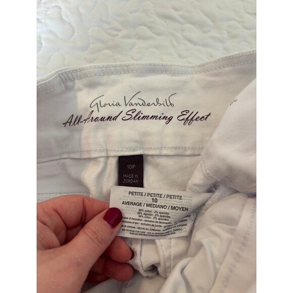 Gloria Vanderbilt, All Around Slimming Effect White Cropped Pants size 10 petite - Picture 4 of 6